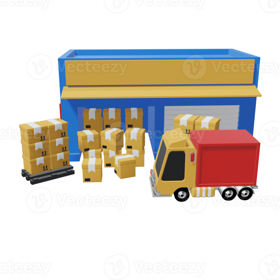 3D ICON WAREHOSE DELIVERY png