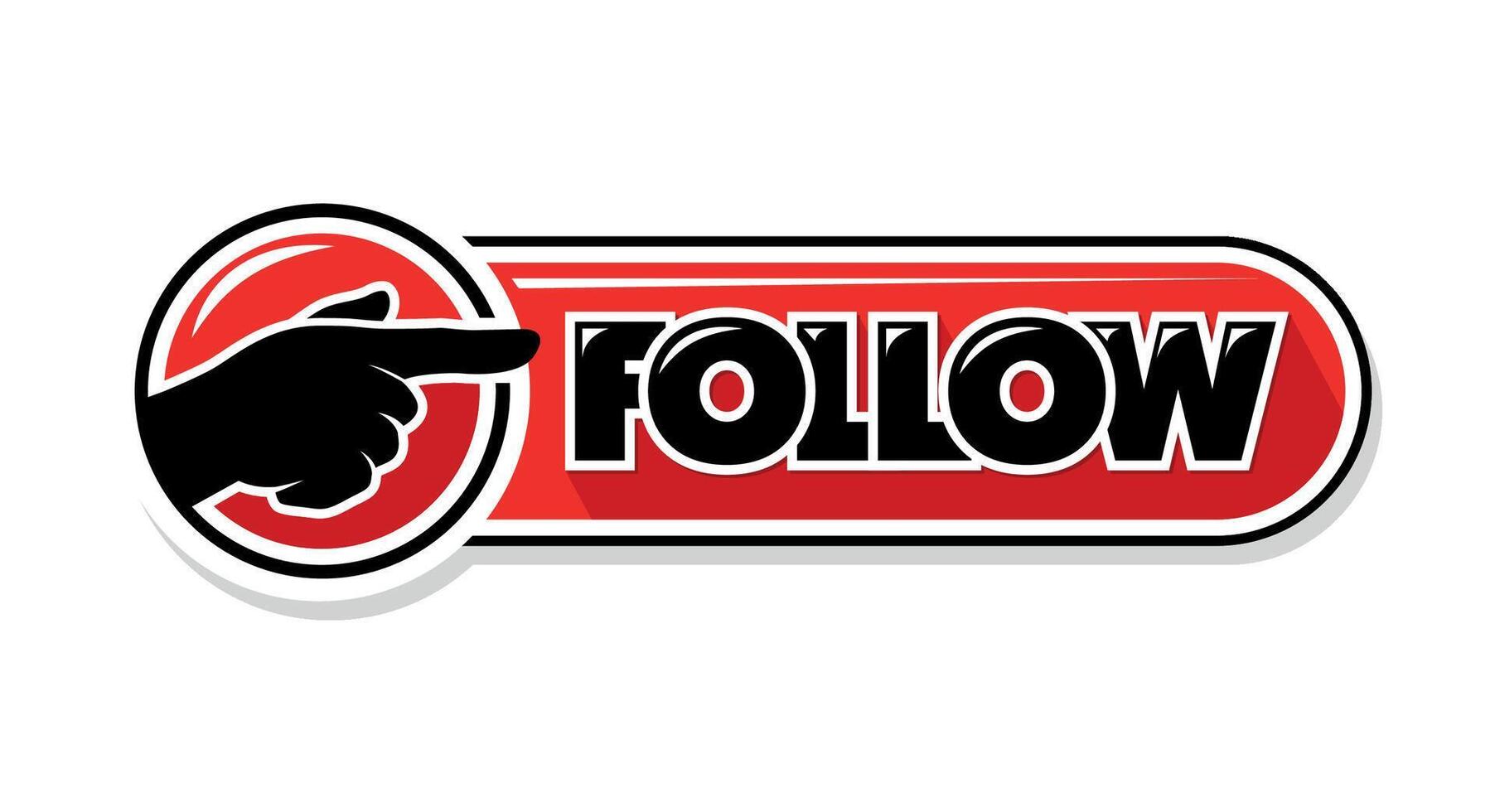 follow us link button vector