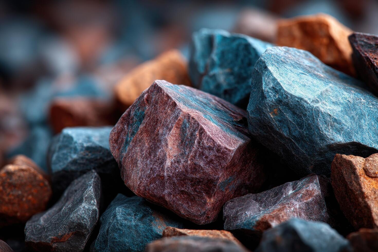 A pile of rocks with different colors photo