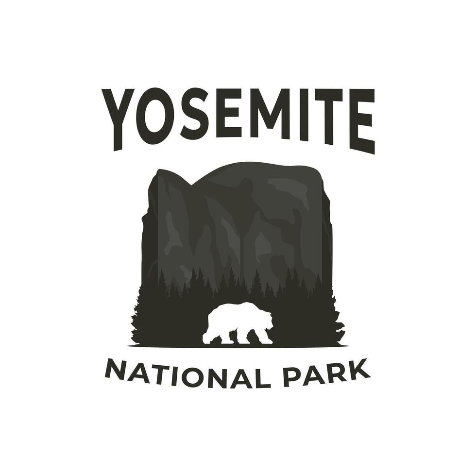 yosemite forest park vintage logo minimalist illustration design, yosemite adventure symbol design vector
