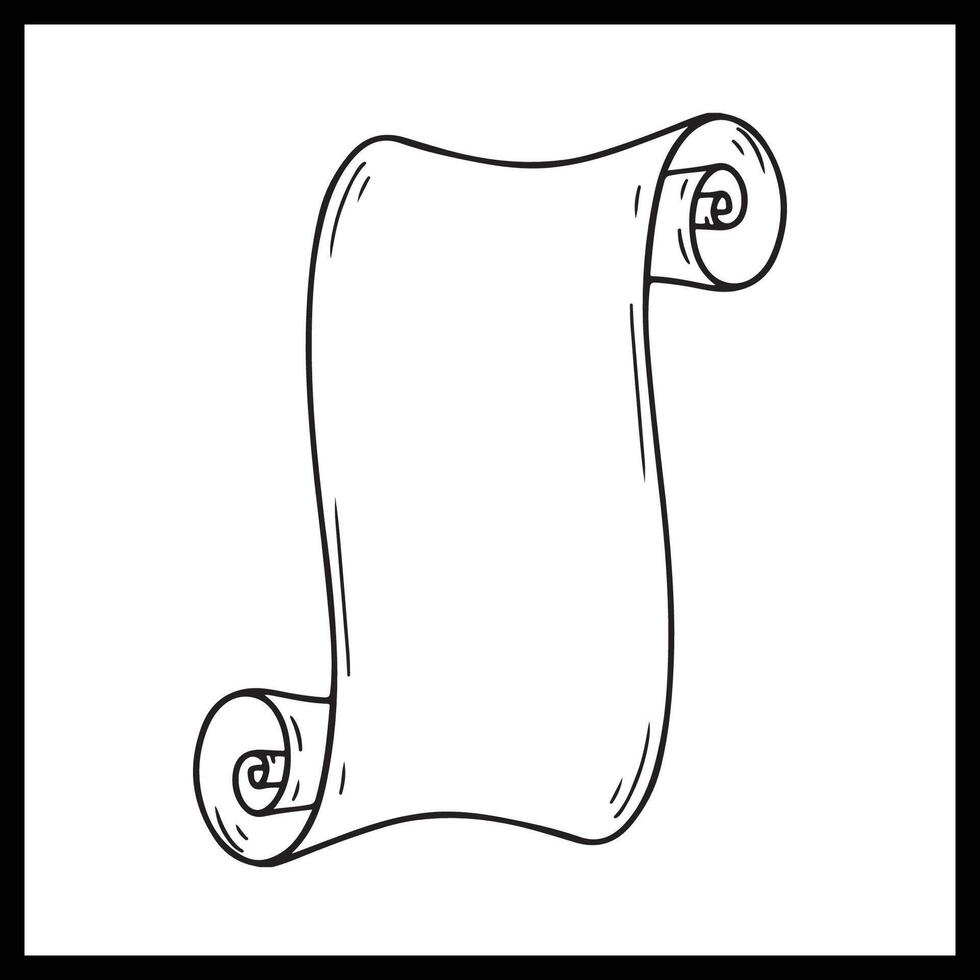 simple scrool doodle srawing style vector