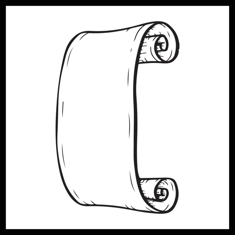 line drawing scroll doodle vector