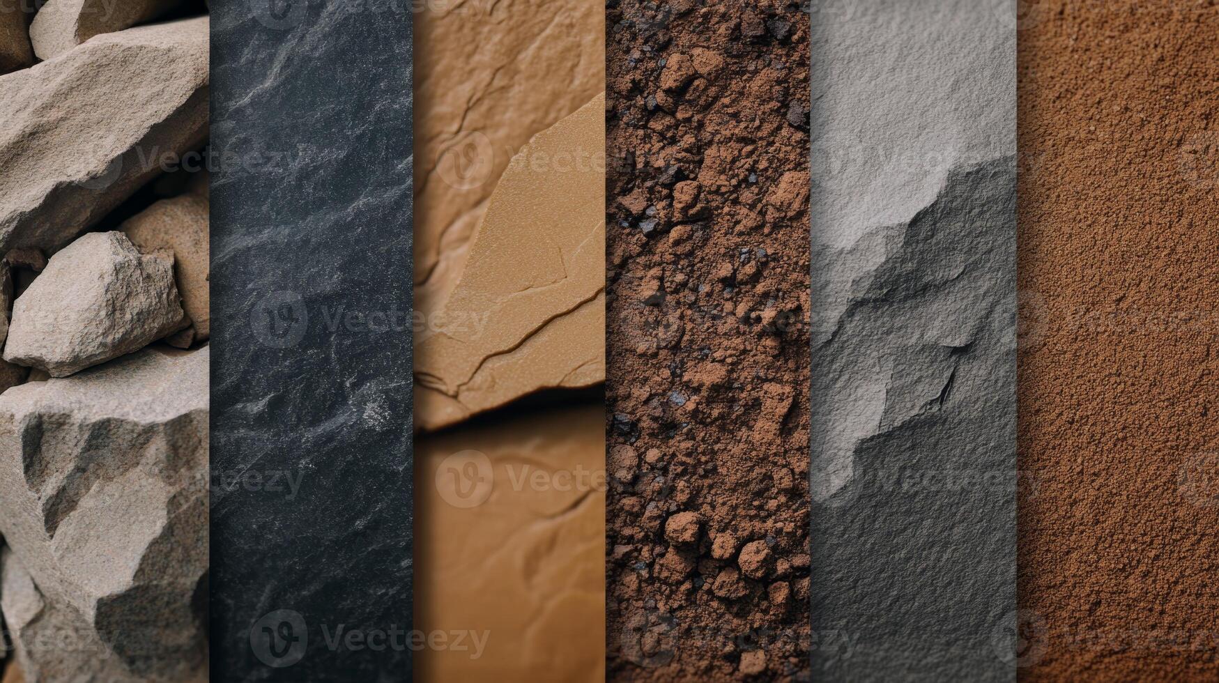 Variety of natural textures showcasing rock and soil formations in earthy tones photo