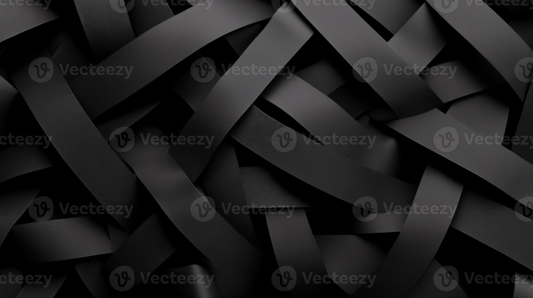 Black woven ribbon texture creating a seamless pattern suitable for background use in creative projects photo