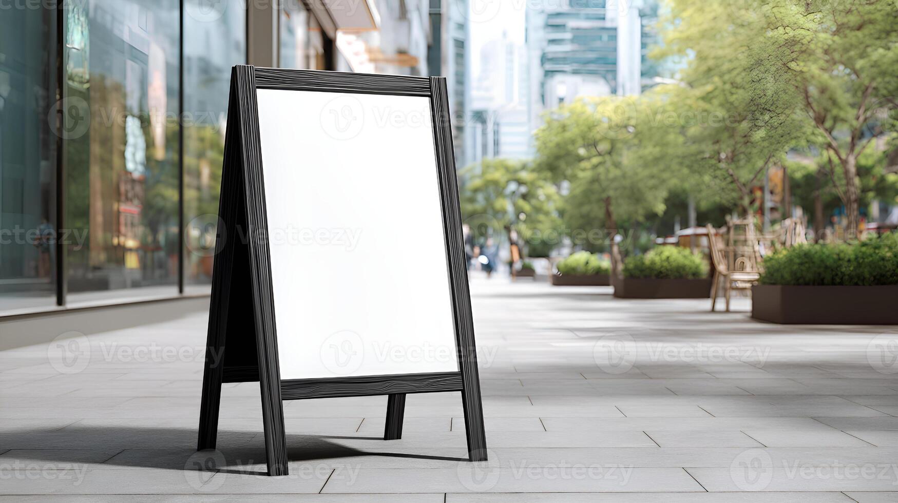 Blank advertising stand showing a white surface for adding text or graphic design photo