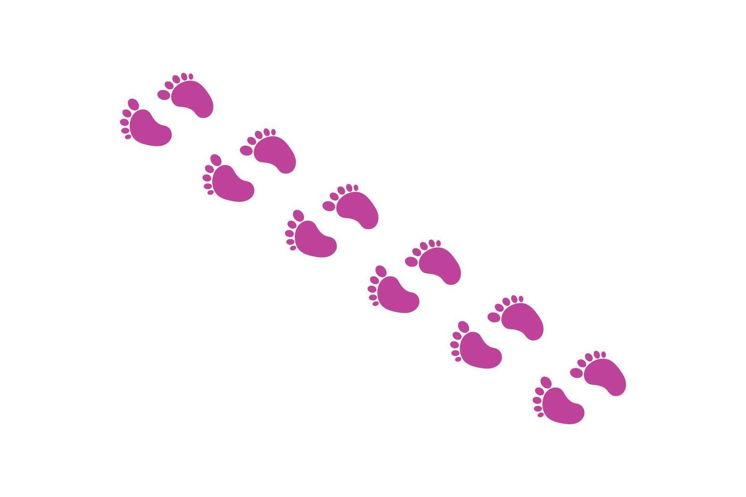 baby feet and foot steps. New born baby feet icon. vector