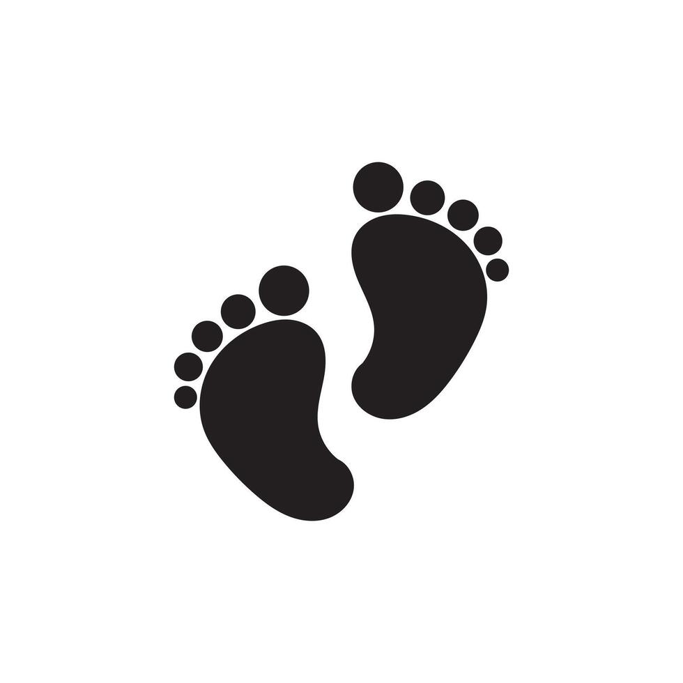 Baby footprints icon. baby feet icon on white background. vector