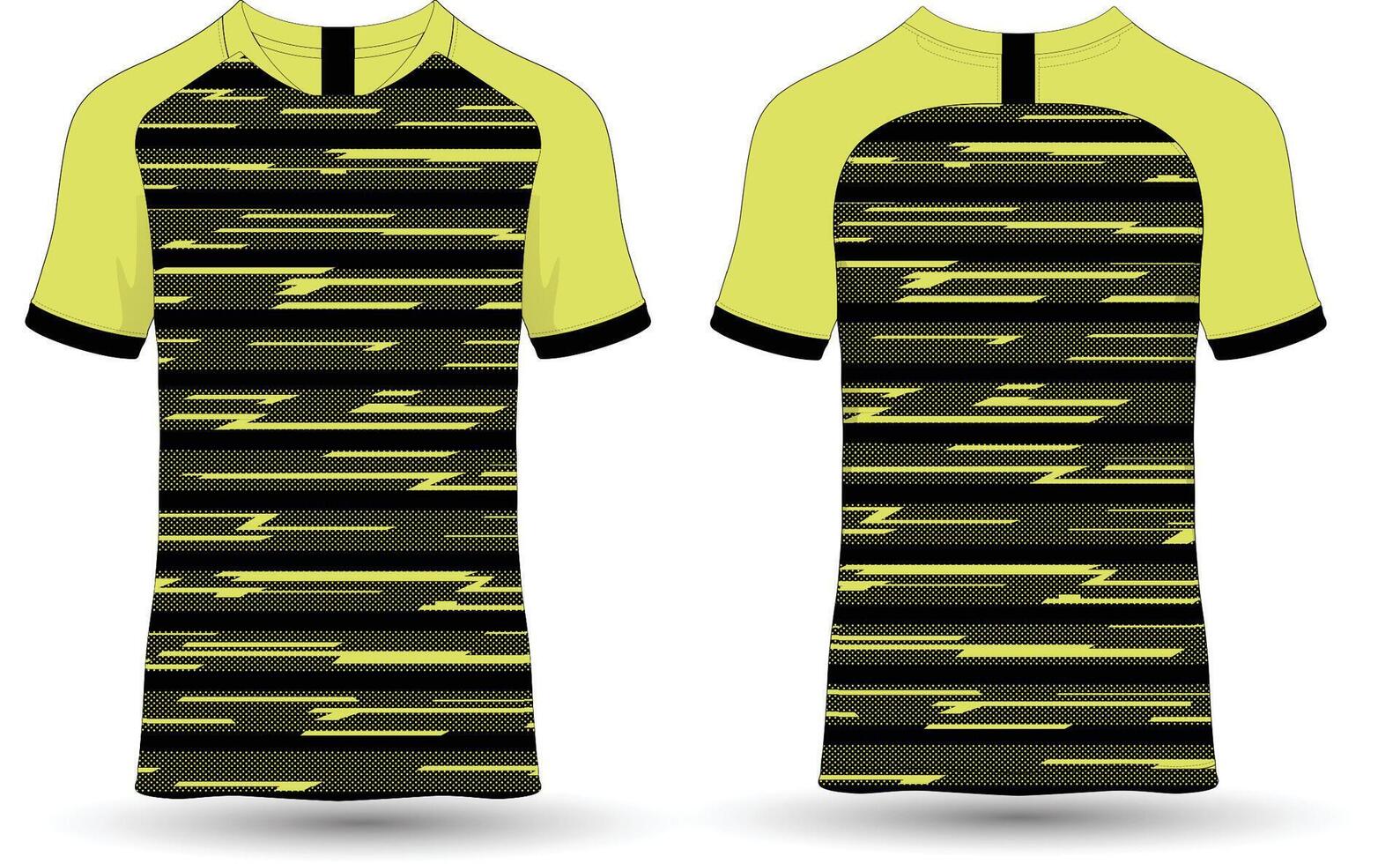 Yellow and black striped rugby jersey vector