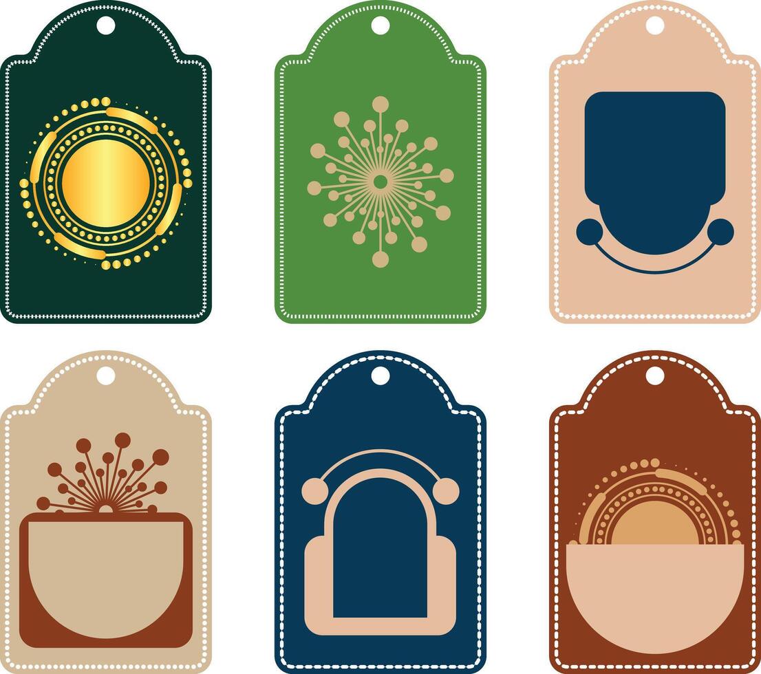 Doodle Product packaging and label card design floral and shape plant set vector