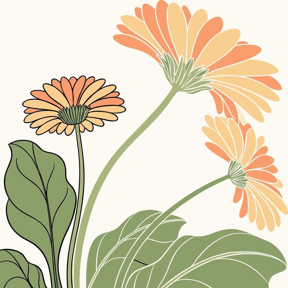 illustration of pink gerbera flower vector
