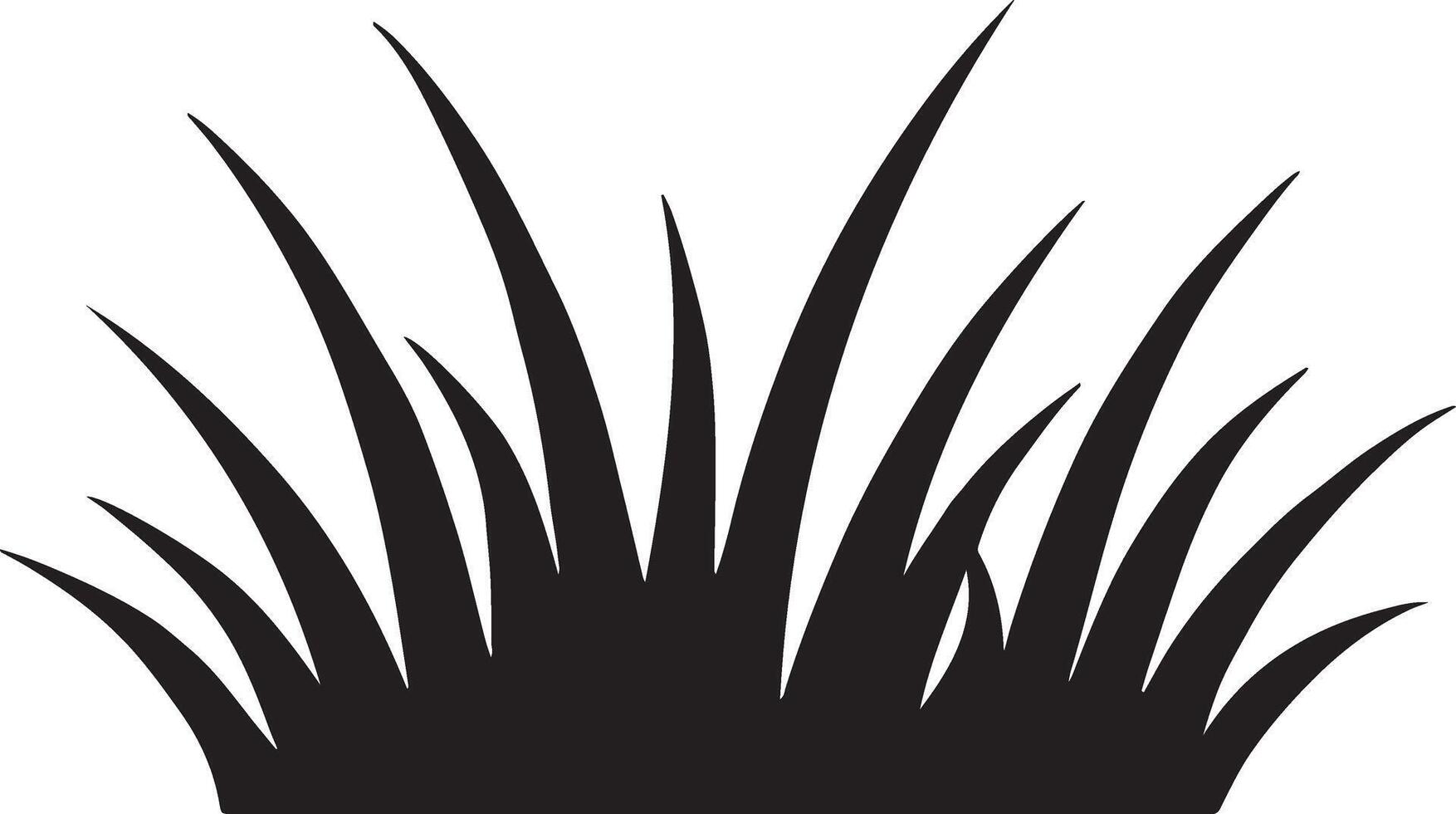 Lush Black Silhouette of Grass Blades, Vibrant Nature Scene, Simple Graphic Design Element for Peaceful Background vector