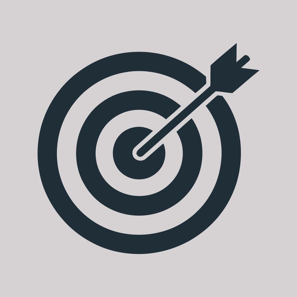 Target Arrow Illustration Bullseye, Goal, Accuracy. Precision Aiming for Success in Business, Marketing, and Strategic Planning Visuals and Presentations vector