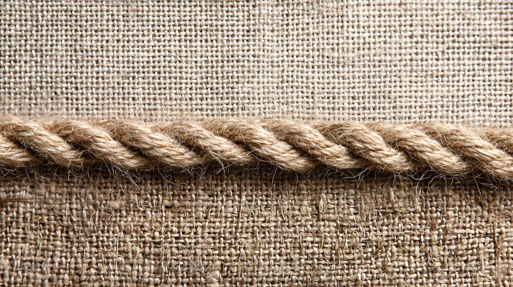 Thick rope dividing linen fabric background texture photo