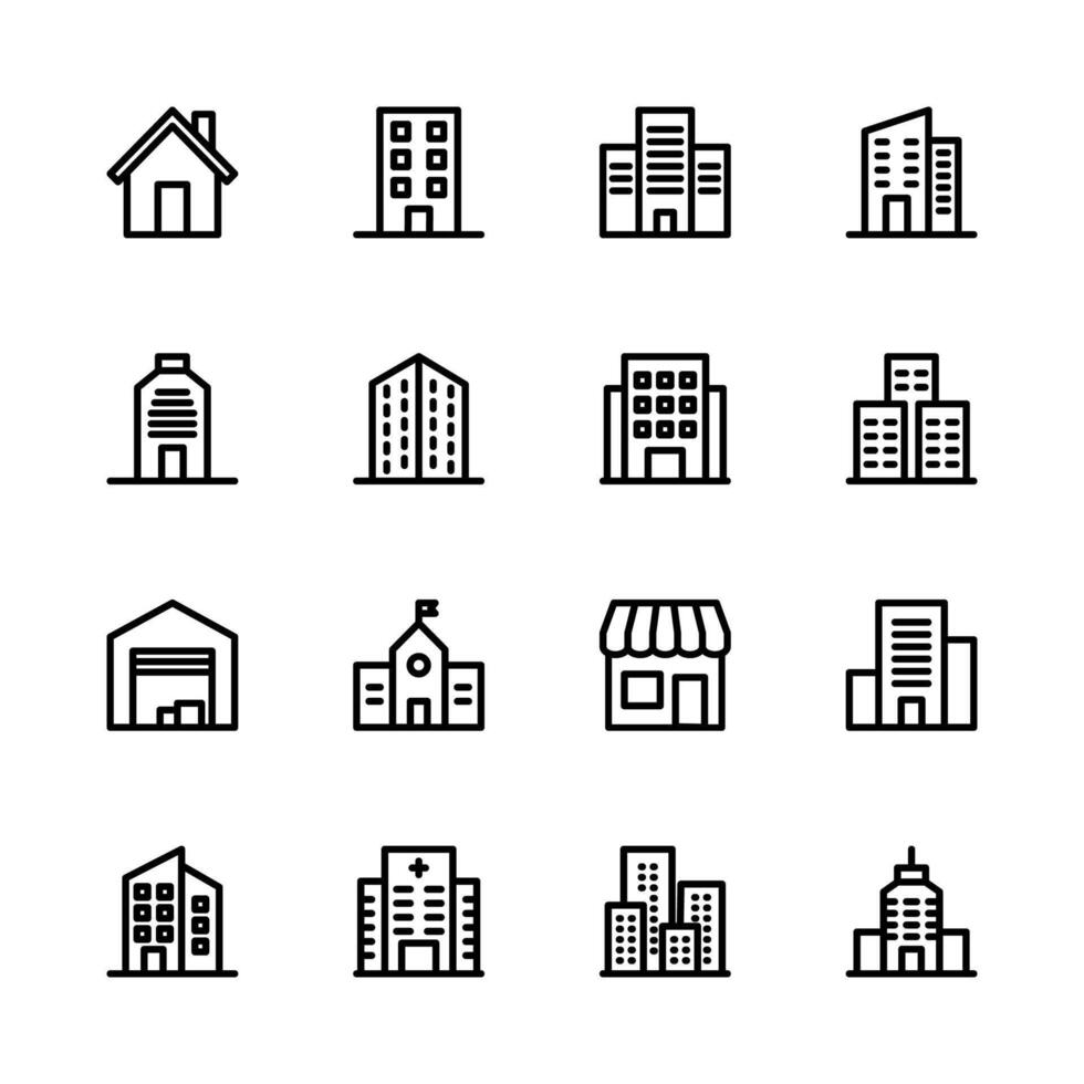 A set of Building icons. Building icons. vector