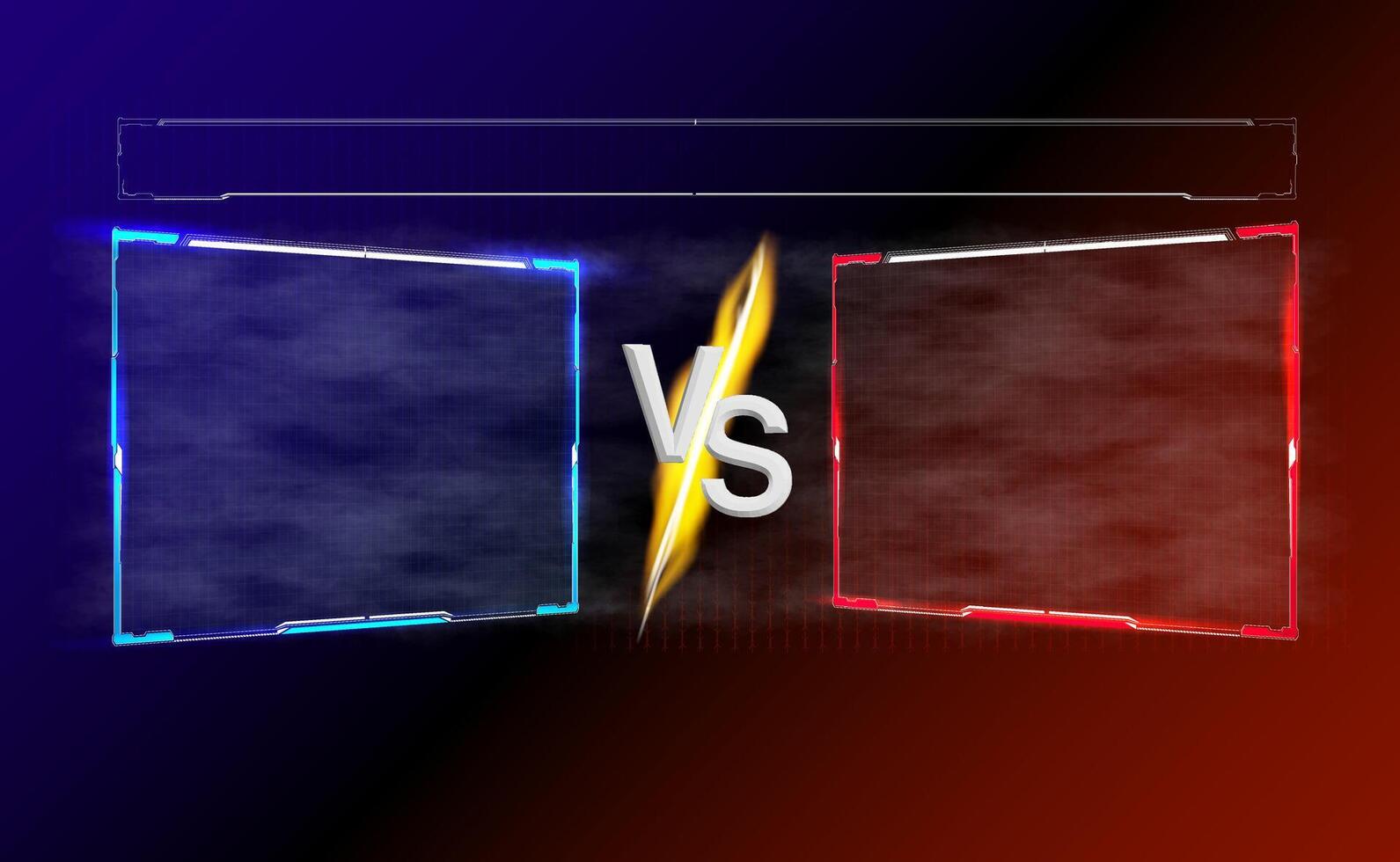 A dynamic backdrop featuring blue and red frames with a central clash graphic, ideal for promoting a competitive gaming event or challenge in a modern arena vector