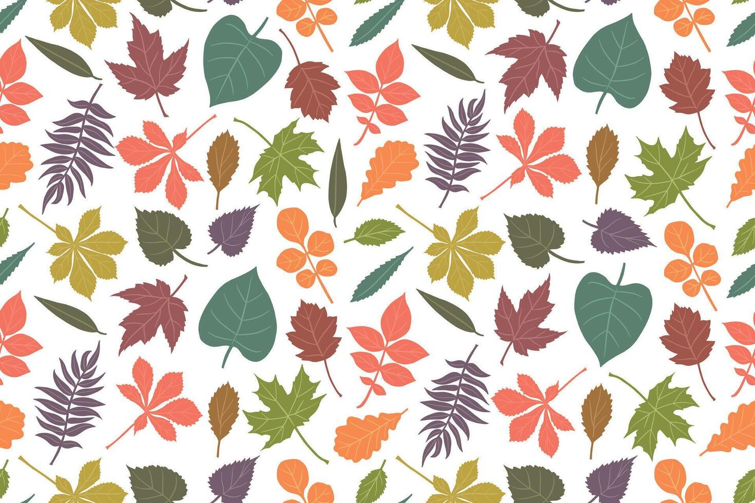 Fall Trees Leaves Pattern for Autumn Card, Banner, Sticker. vector