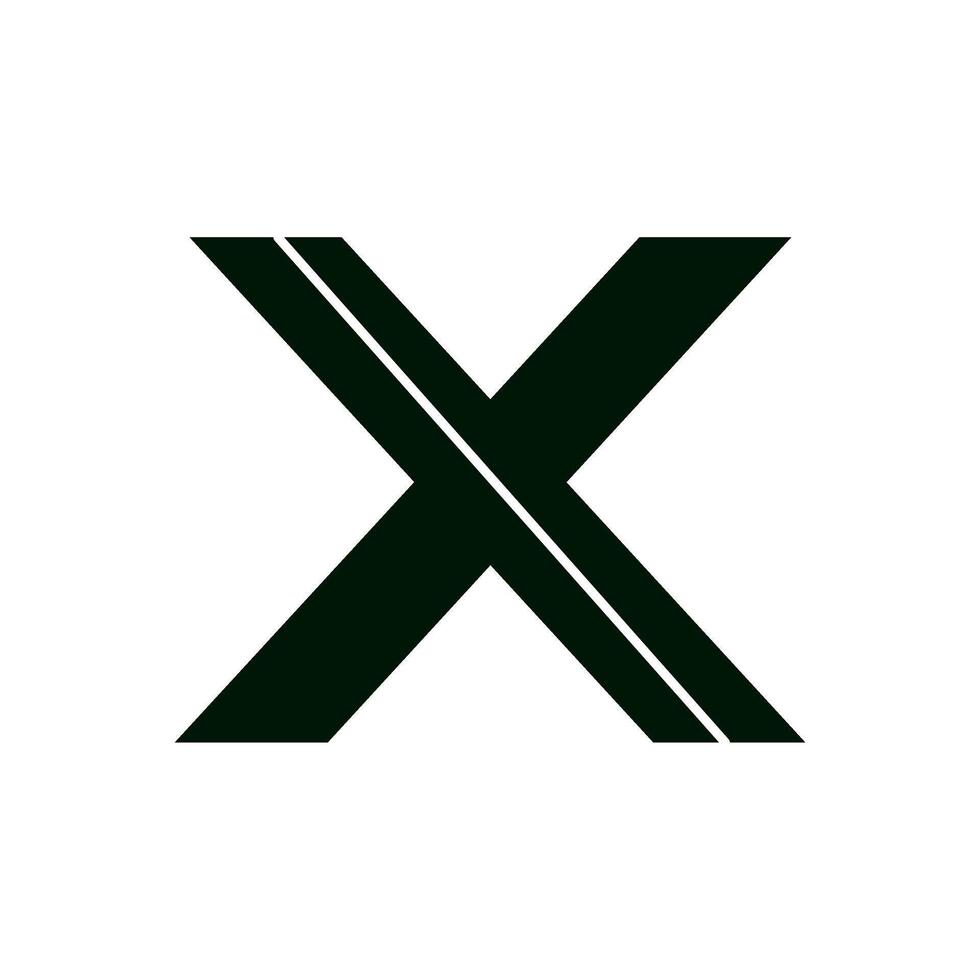 Stylized letter X with a distinctive line accent, suitable for logo or graphic design use vector