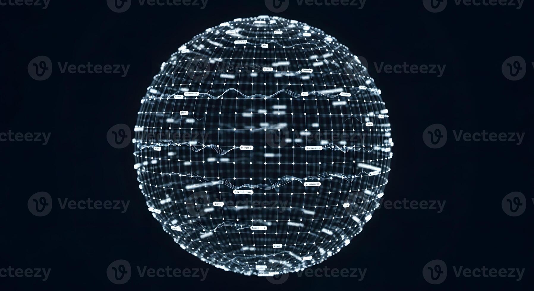 Abstract sphere with lines and dots on it photo