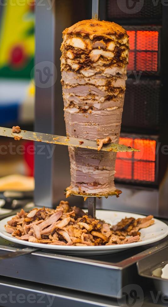 A large sandwich being made photo