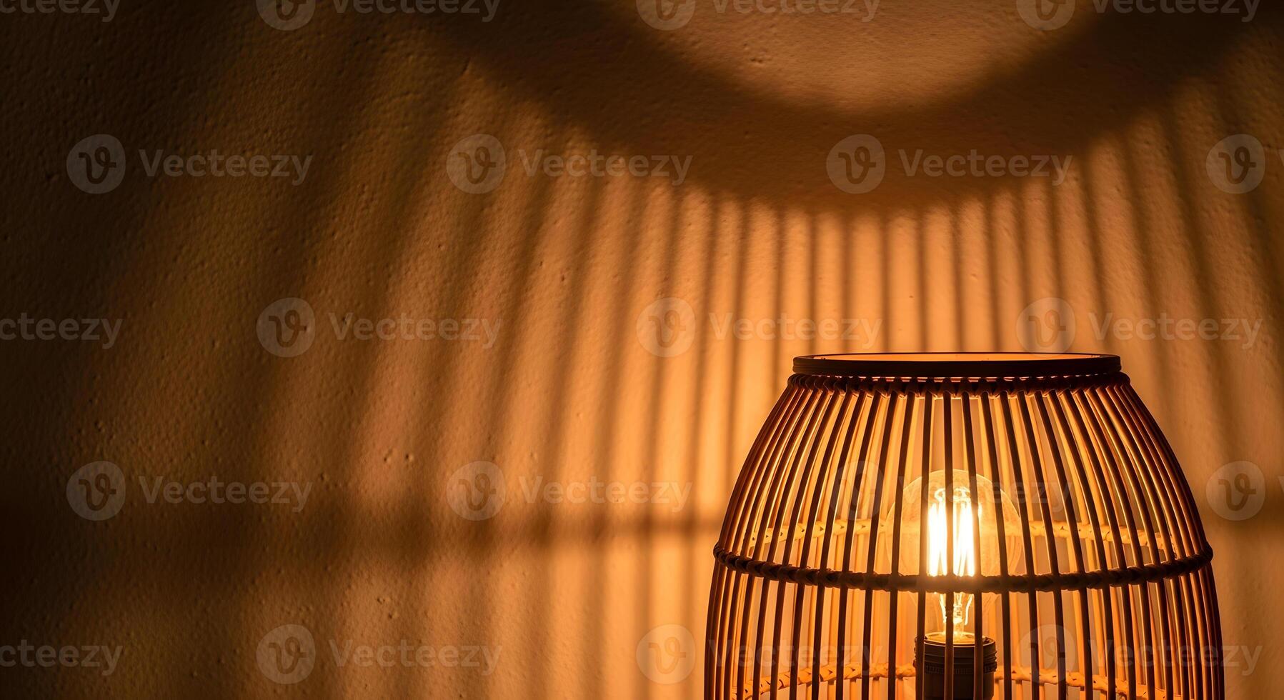 A lamp with a shadow on the wall photo