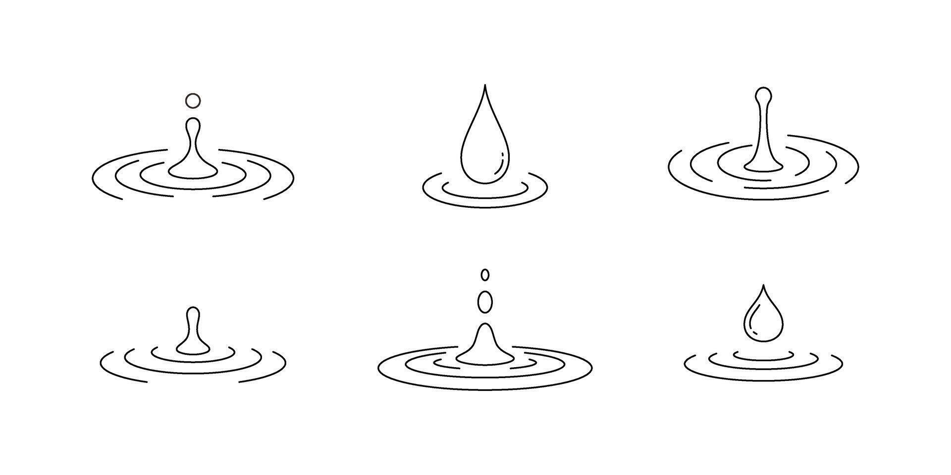 Minimalist Line Art of Water Droplets and Ripples vector