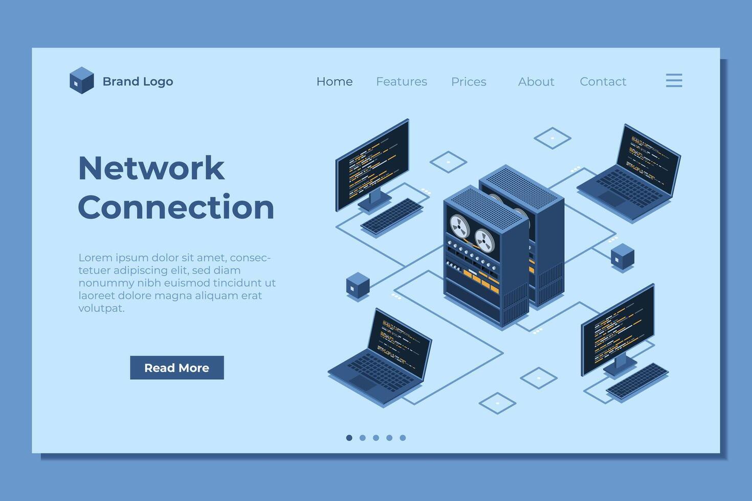 Network connection interface on laptop screens vector