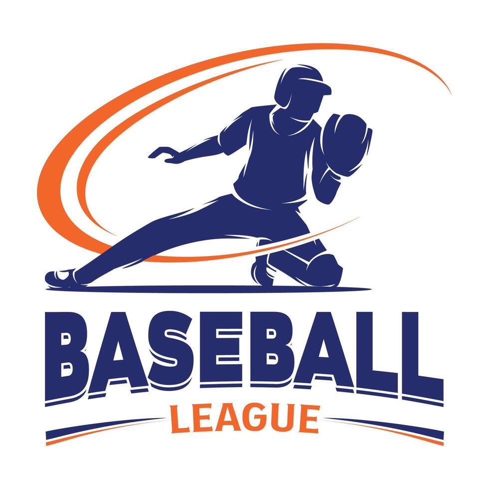 Baseball Club Silhouette Illustration Logo Design vector
