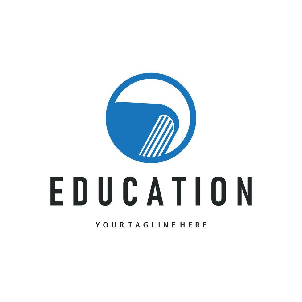 Simple educational learning book logo, with a simple back to school education concept, illustration template design vector