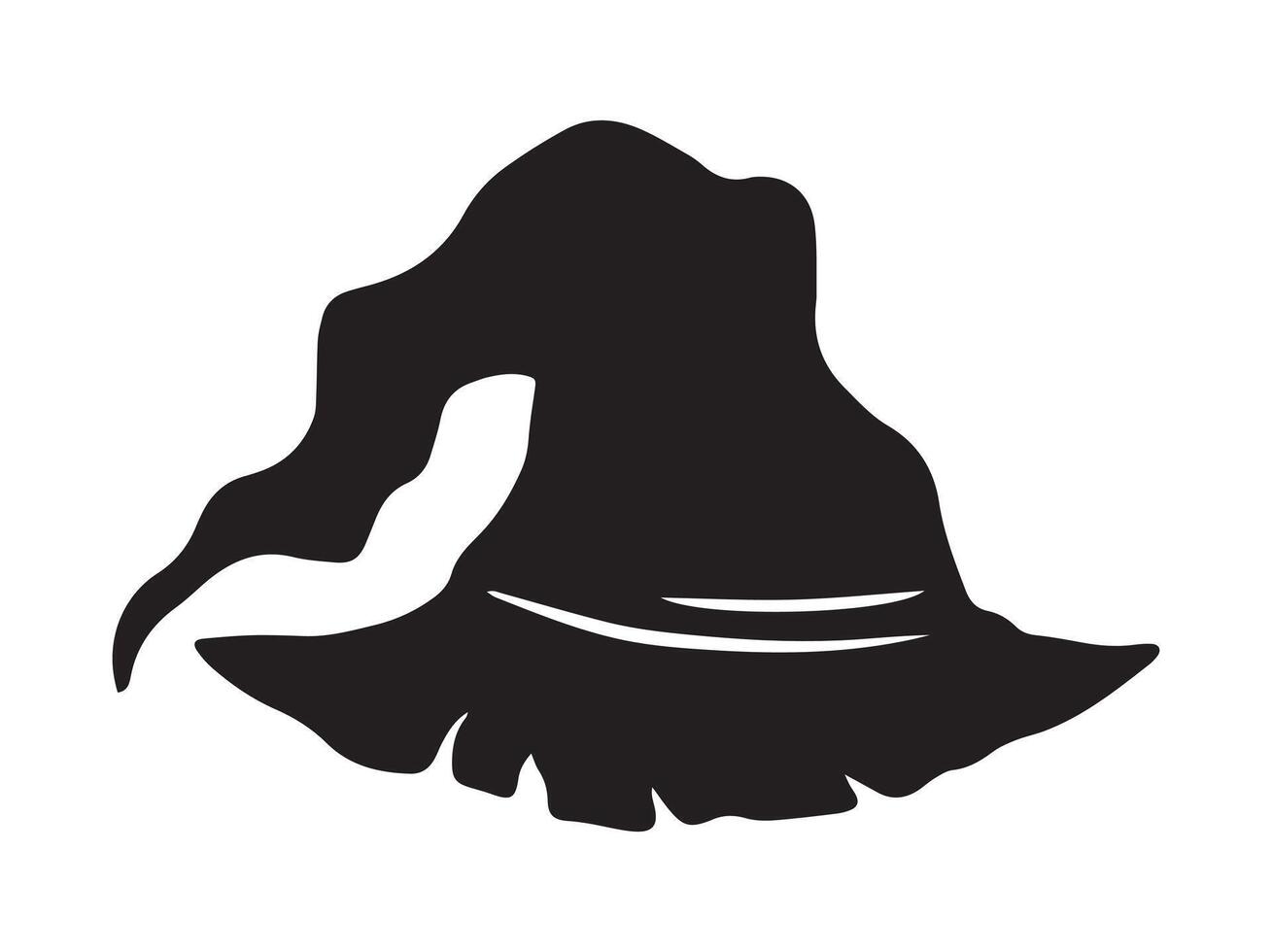 Halloween Witch Hat Line Art illustration vector