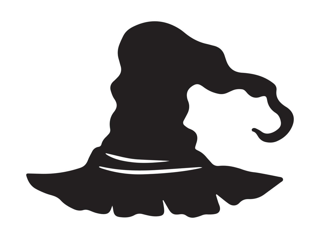 hand drawn Halloween Witch Hat Silhouette vector