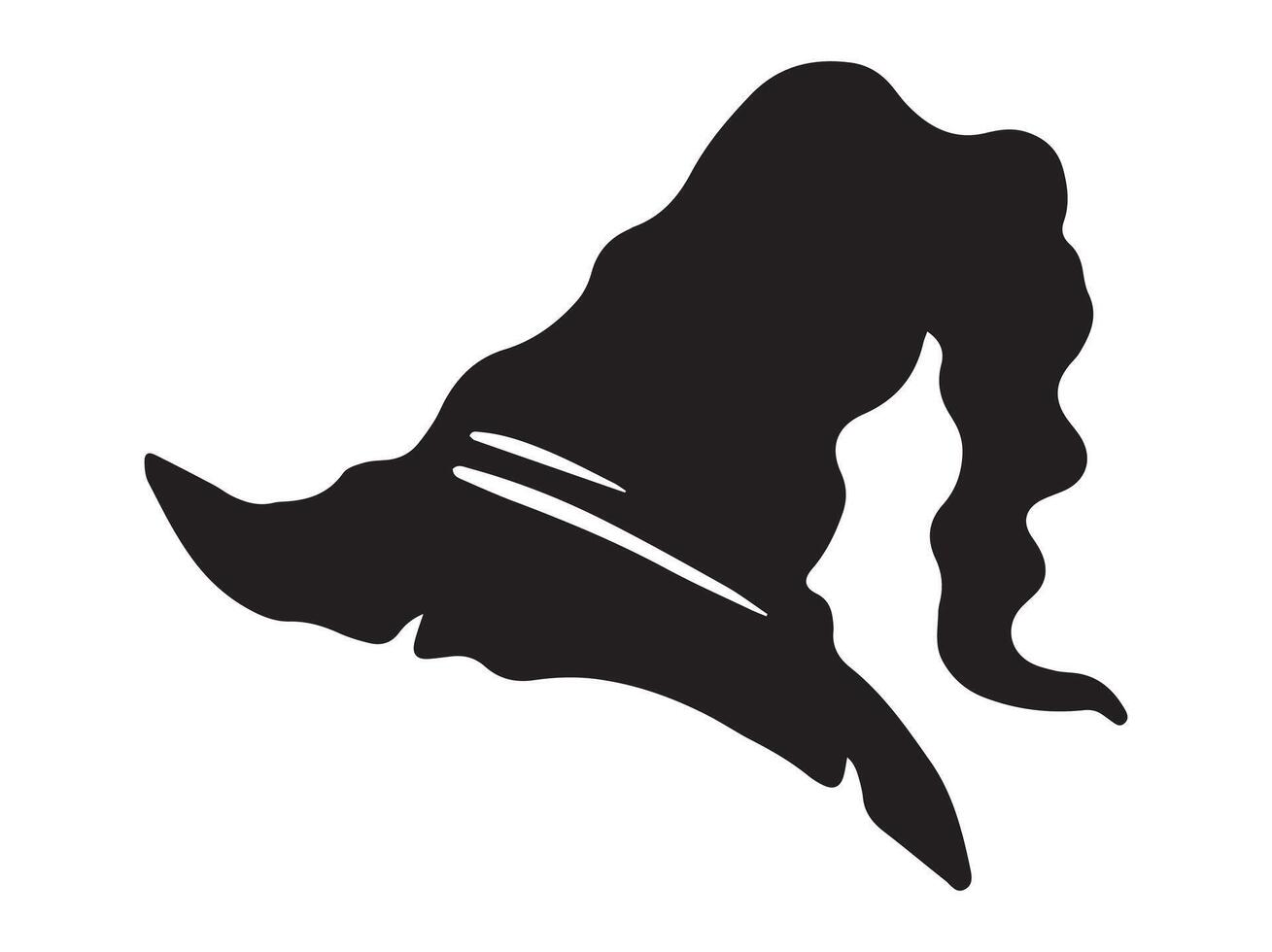 Halloween Witch Hat Silhouette illustration vector