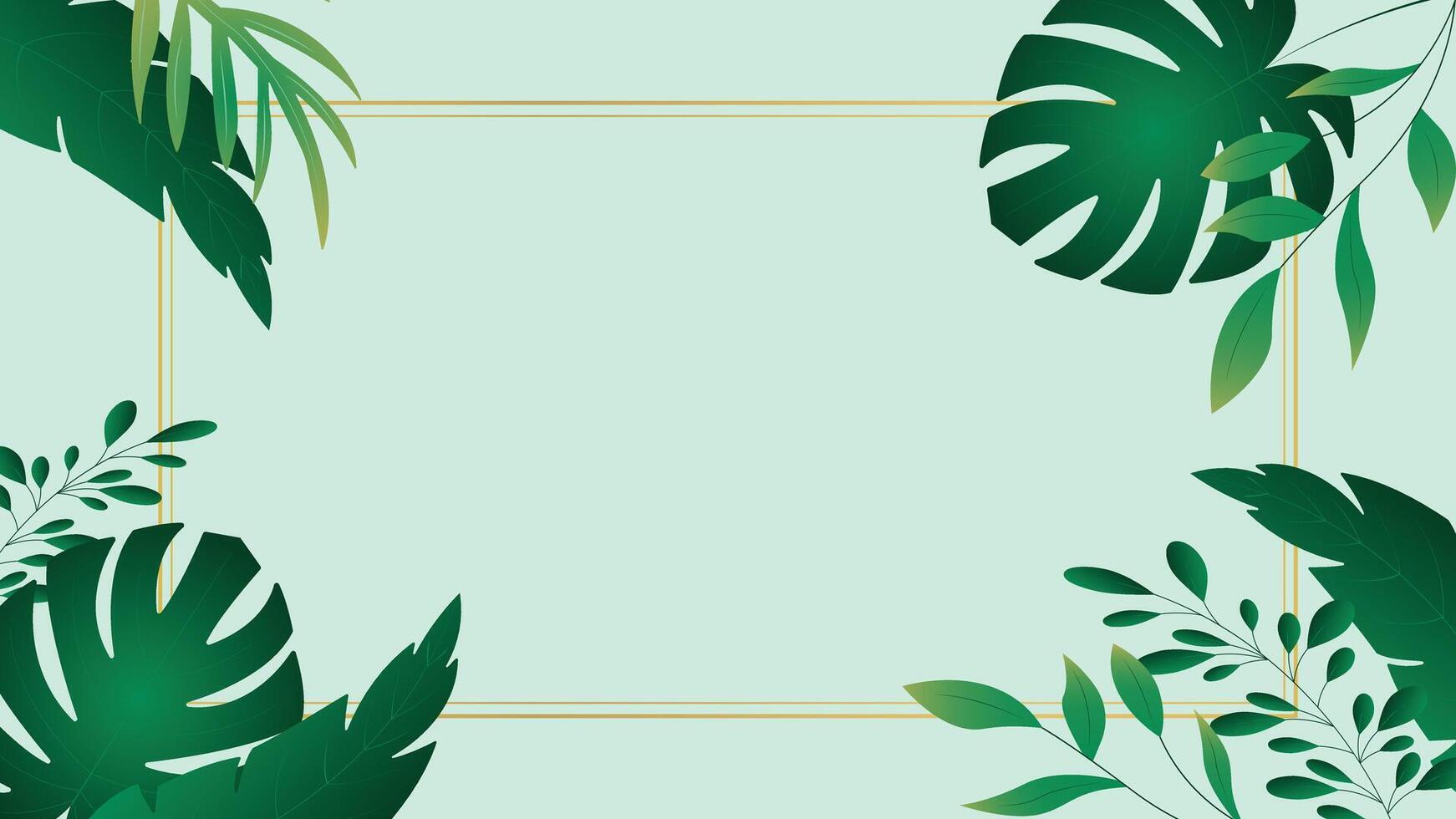 green leaf frame for design vector