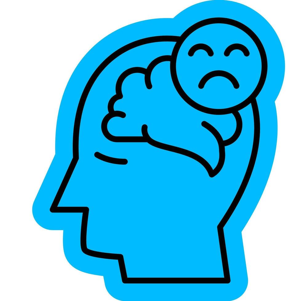 Emotional Disconnect Symbol blue vector