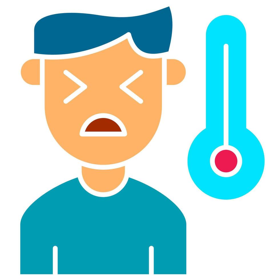 Fever Monitoring Icon Flat icon vector