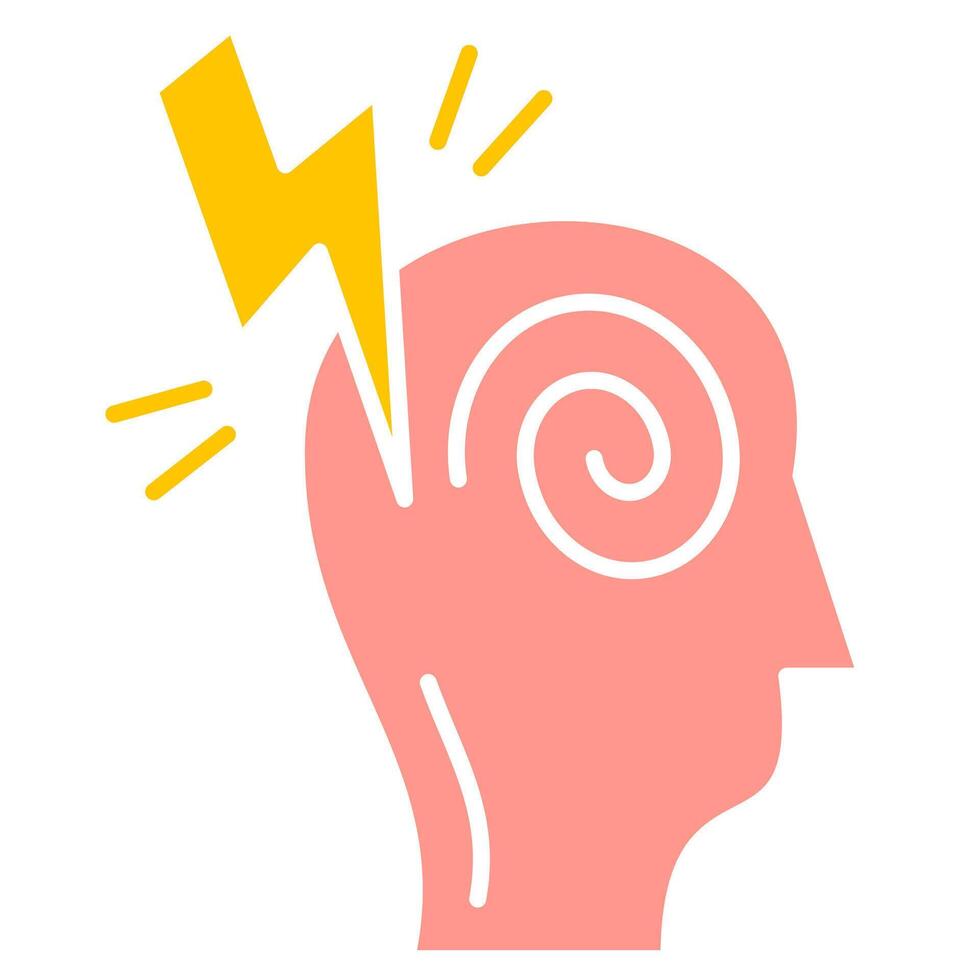 Aura and Migraine flat icon vector