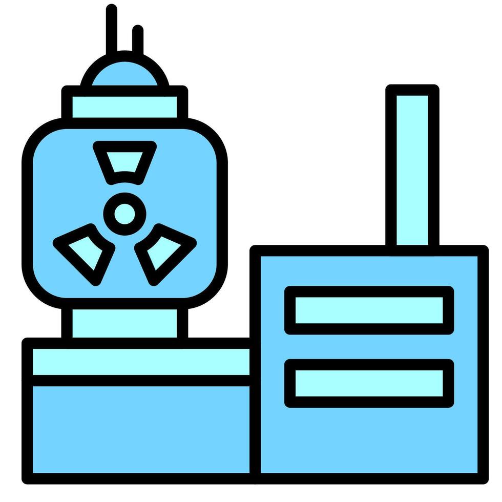 Fast Breeder Reactor Blue Icon vector
