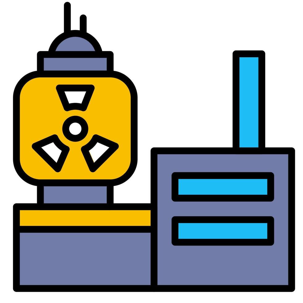 Reactor Core Meltdown Alert outline fill icon vector