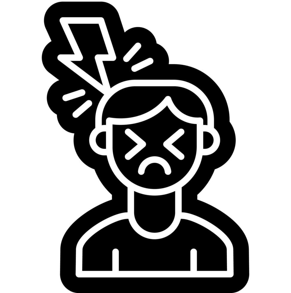 Stressful Day Icon Solid Icon vector