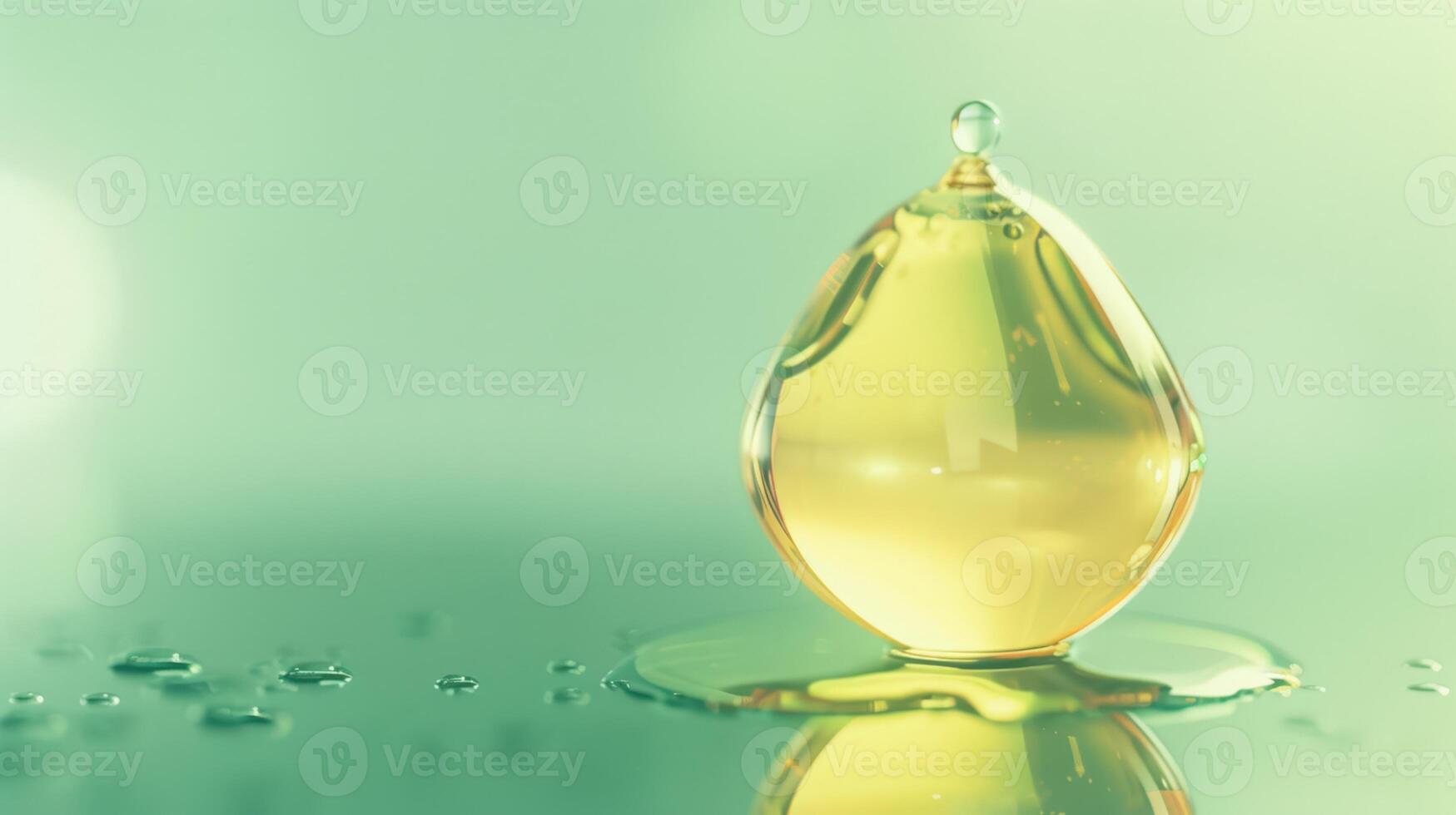 Oil drop on a green background photo