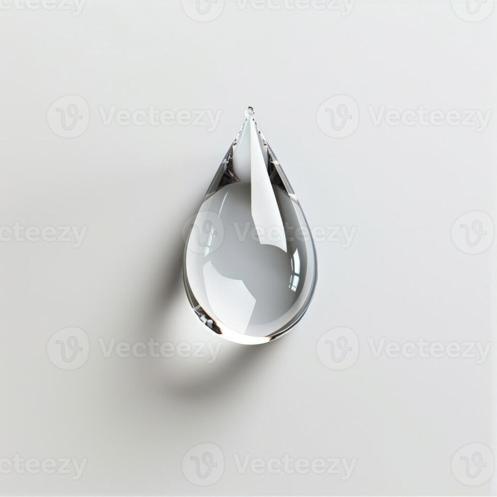 A drop of water on a white surface photo