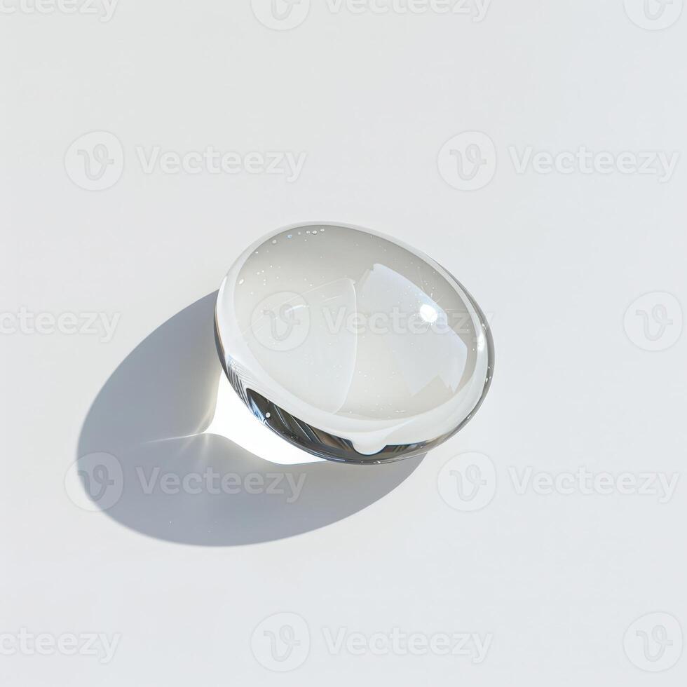 A glass ball on a white surface photo