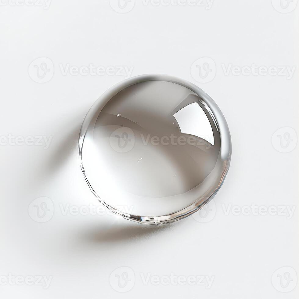 A water ball on a white surface. photo