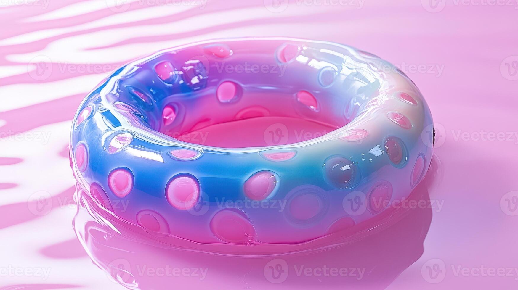 A ring with a pink and blue polka dot pattern photo