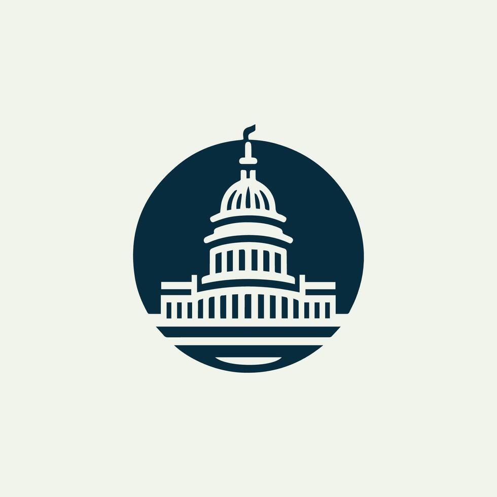 the united states capitol building is shown in a flat design vector