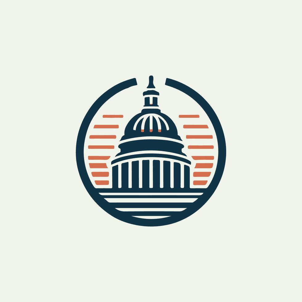the capitol building is shown in a circle vector