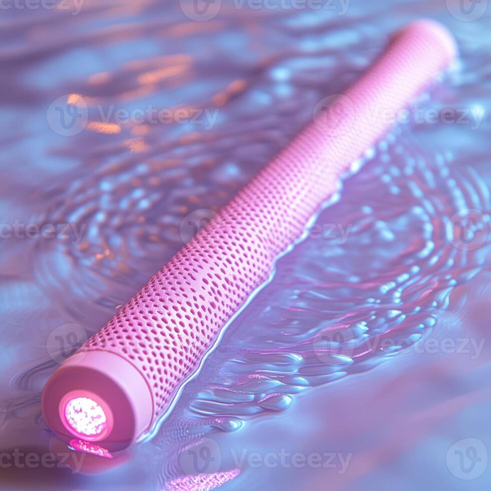 A pink object in water photo