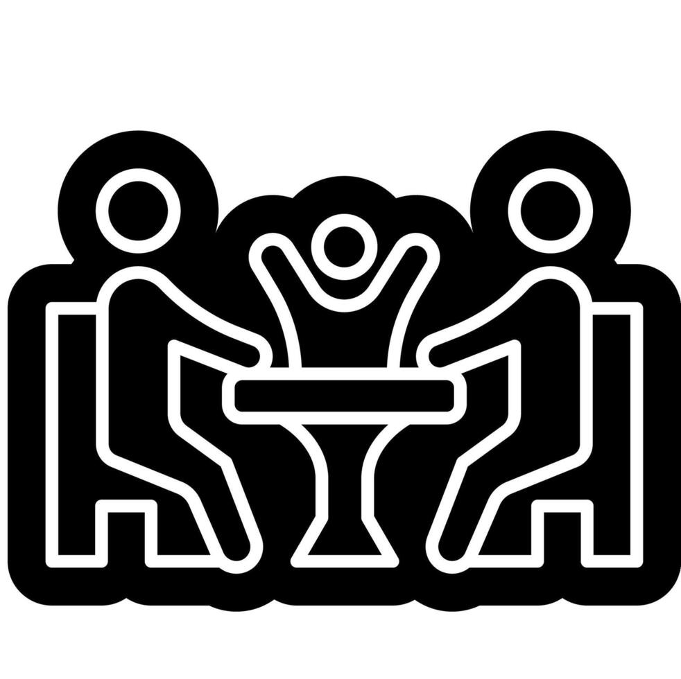 Dinner with Family SOlid icon vector