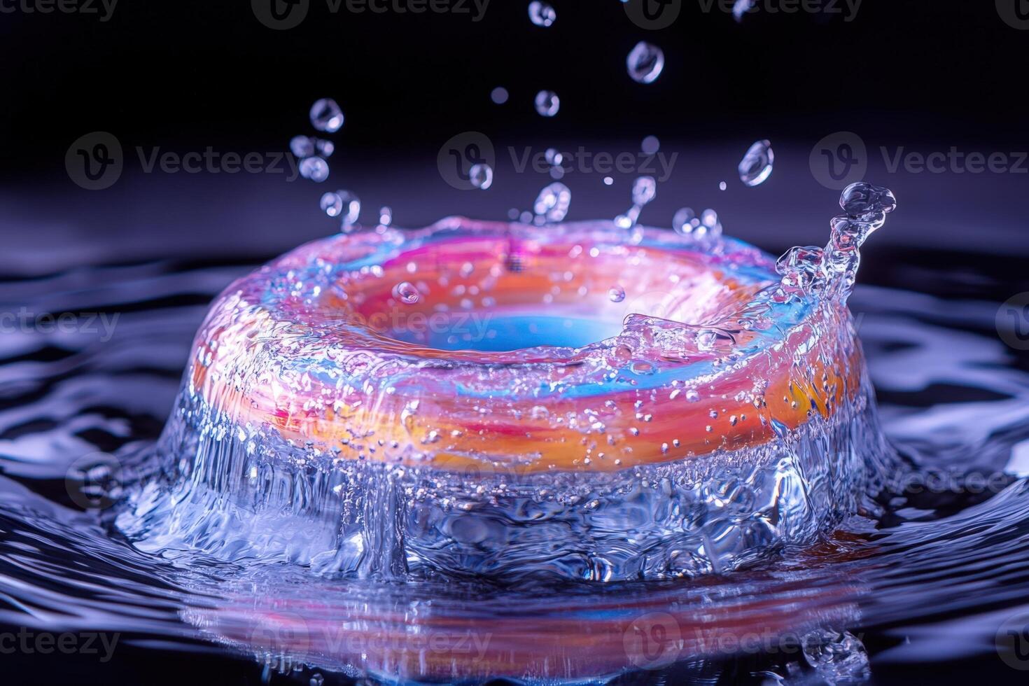 Water Splash on Colorful Object photo