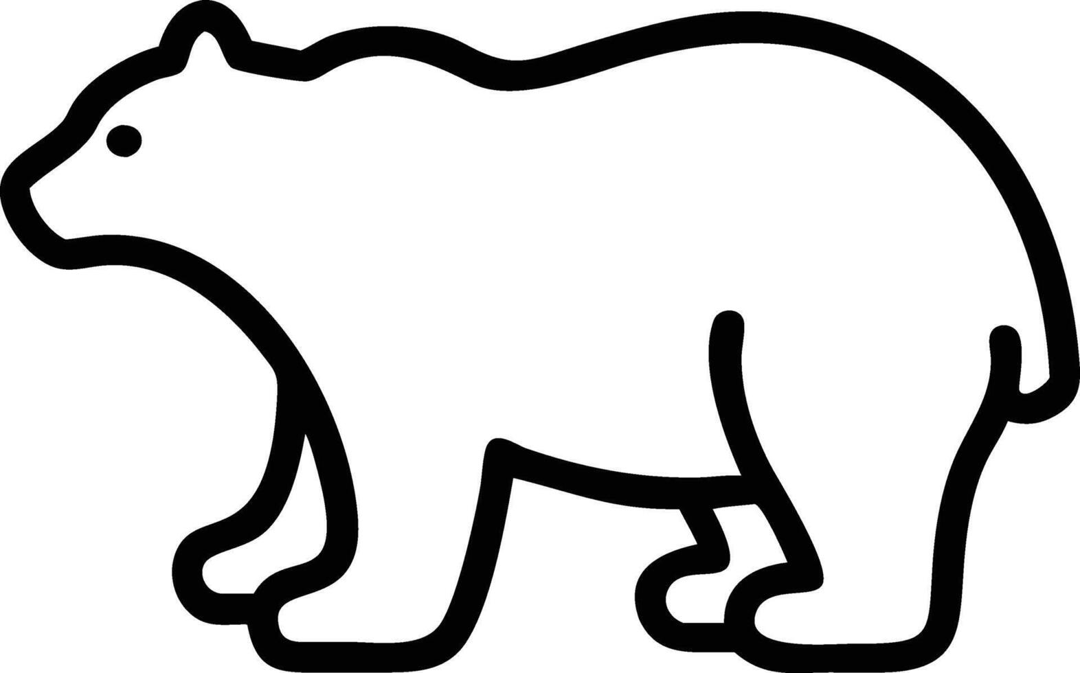 Majestic Polar Bear Icon A Serene Line Art Illustration of a Peaceful Arctic Animal in its Natural Habitat vector