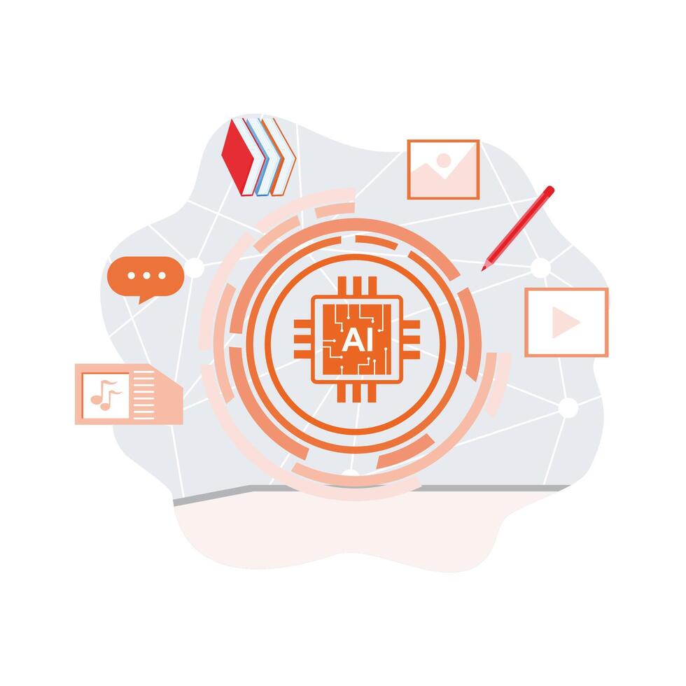 AI technology illustration vector
